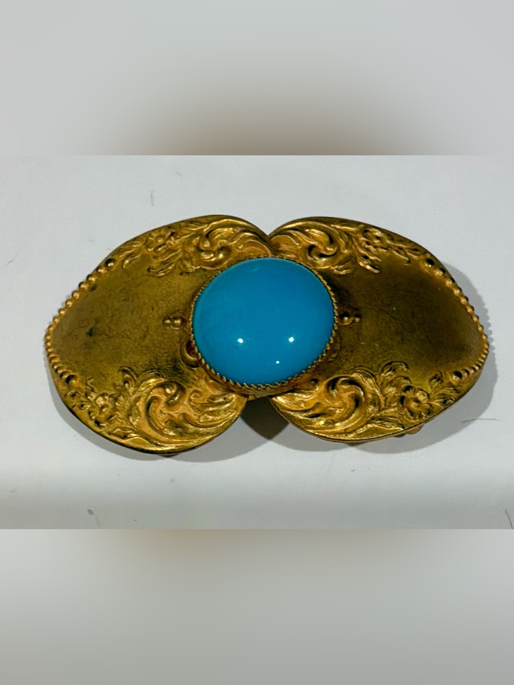 Vintage belt buckle w/Turquoise Cabochon
